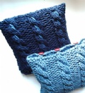 [Denim Cabled Cushion - click to enlarge]