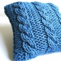 [Denim Cabled Cushion - click to enlarge]